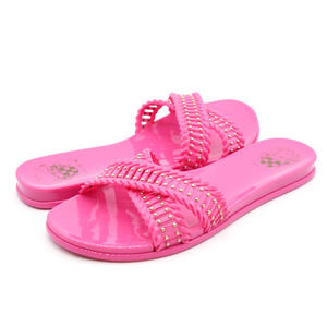 Vince Camuto Sandals Womens 8 Erindra Jelly Studded Slide Cross Strap Slip On